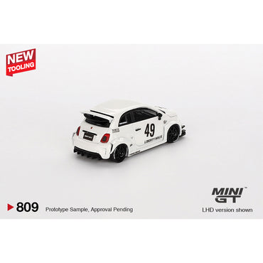 MiniGT LB-WORKS x Abas Works Abarth 595 Gara White 1:64 Diecast Model 809-L