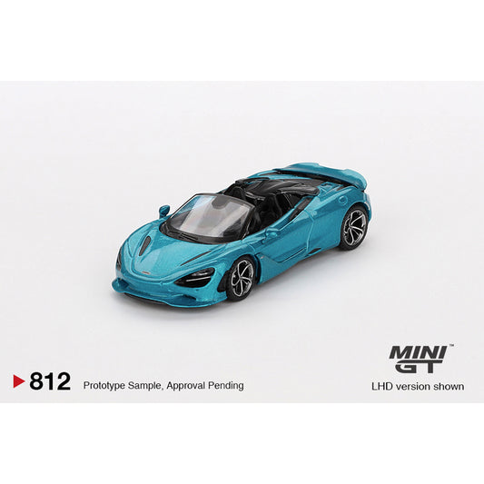 MiniGT McLaren 750S Spider Belize Blue 1:64 Diecast Model 812-L