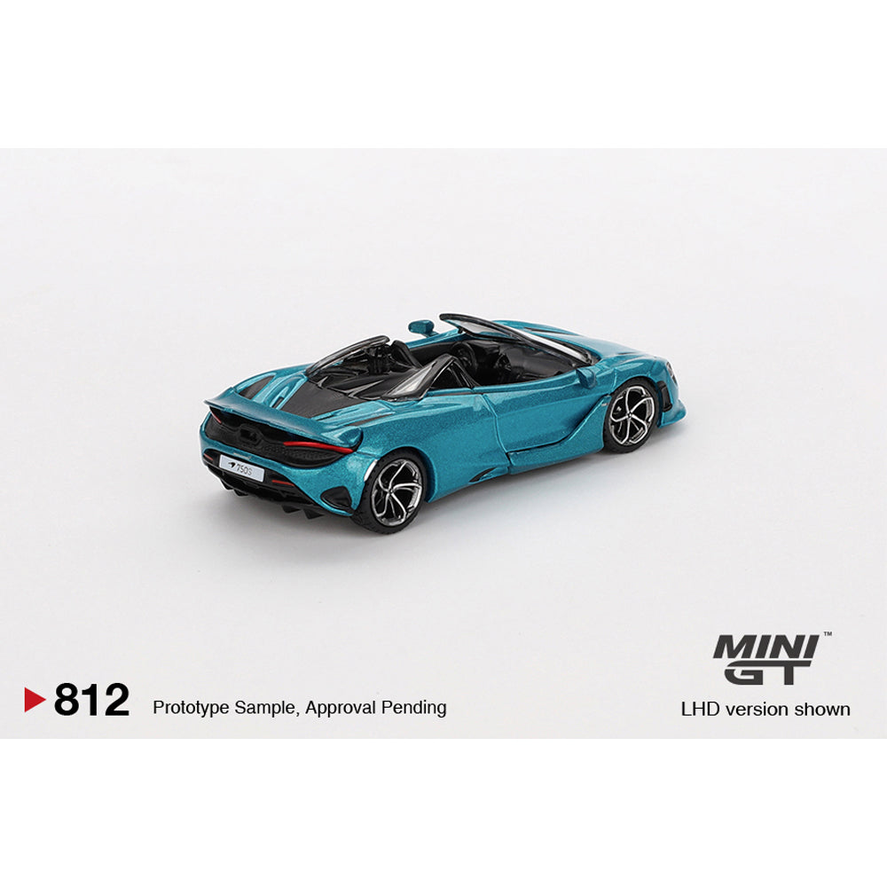 MiniGT McLaren 750S Spider Belize Blue 1:64 Diecast Model 812-L