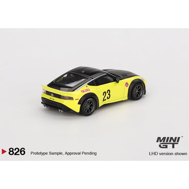 MiniGT Nissan Z LB★NATION WORKS Ikazuchi Yellow 1:64 Diecast Car 826-R