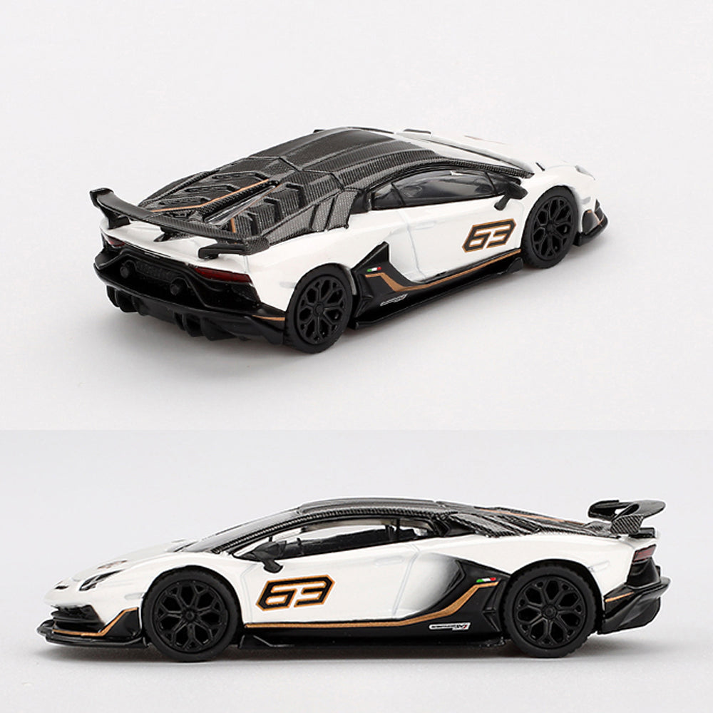 MiniGT Lamborghini Aventador SVJ 63 Bianco Asopo 1:64 Diecast Car No.842