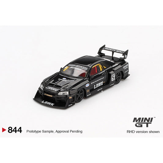 MiniGT Nissan LB-ER34 Super Silhouette Skyline Black 1:64 Diecast Car 844