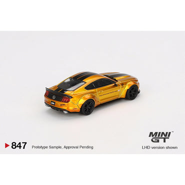 MiniGT LB-WORKS Ford Mustang LB Gold 1:64 Diecast Car No.847