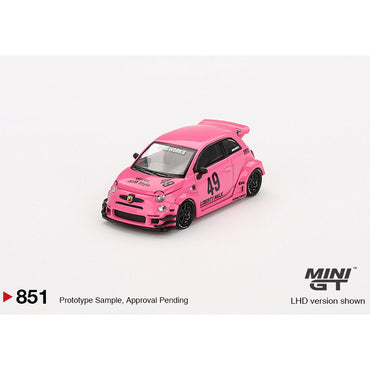 MiniGT ABARTH 595 LB-WORKS x Abas Works Pink 1:64 Diecast Car 851-R