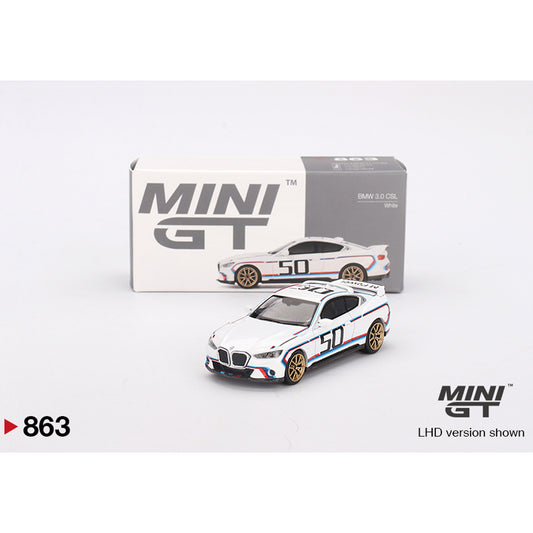 MiniGT BMW 3.0 CSL White 1:64 Diecast Car 863-R