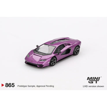 MiniGT Lamborghini Countach LPI 800-4 Viola 30th 1:64 Diecast Model 865 Blister