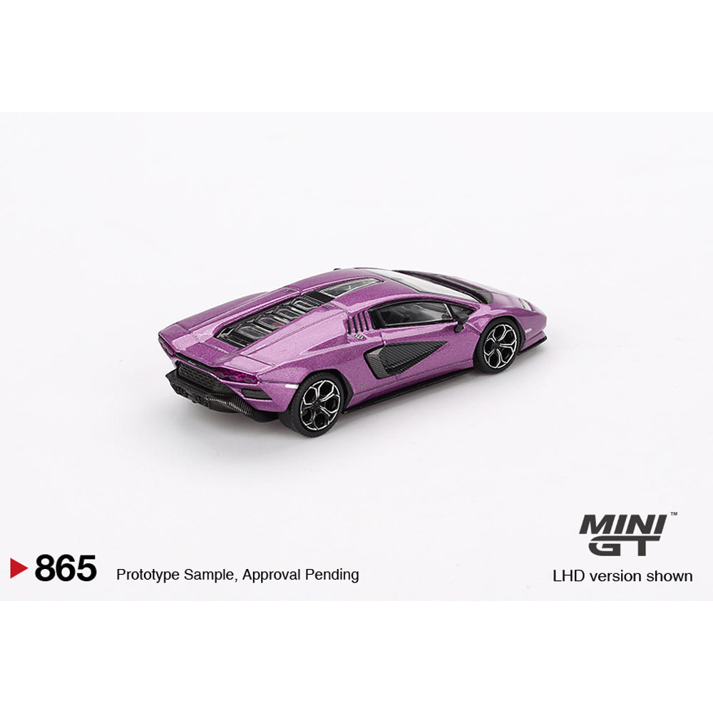 MiniGT Lamborghini Countach LPI 800-4 Viola 30th 1:64 Diecast Model 865 Blister