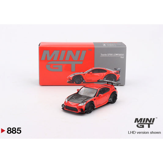 MiniGT Toyota GR86 LB★Nation Red 1:64 Diecast Car 885-R