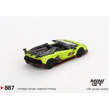 MiniGT Lamborghini Aventador SVJ 63 Roadster Verde Shock 1:64 Diecast Car 887-R