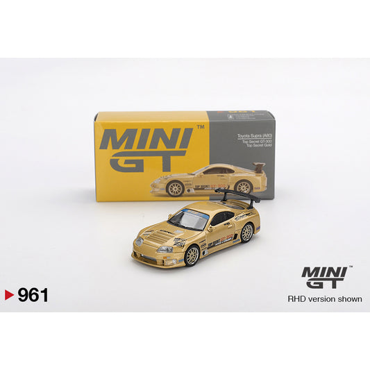 MiniGT Toyota Supra (A80) Top Secret GT-300 Gold 1:64 Diecast Car 961-R