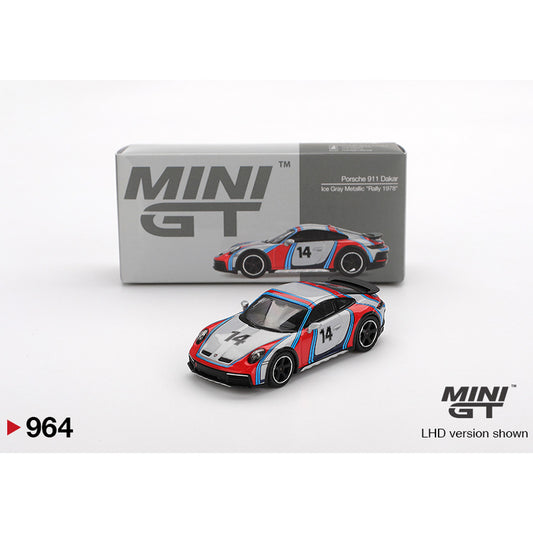 MiniGT Porsche 911 Dakar Ice Grey Metallic "Rally 1978" 1:64 Diecast Car 964