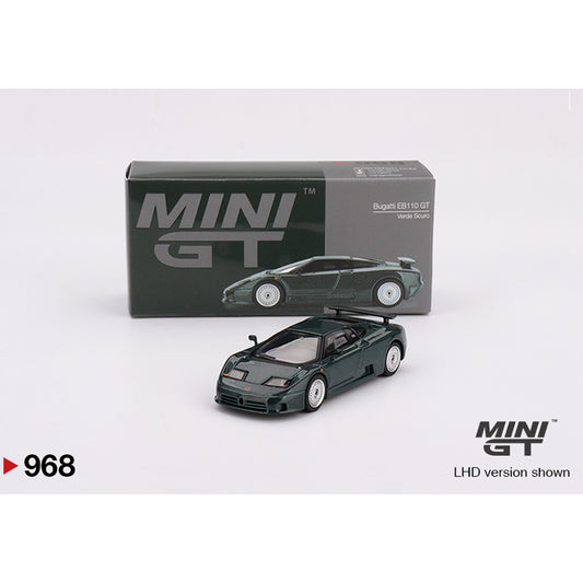MiniGT Bugatti EB110 GT Verde Scuro 1:64 Diecast Car 968-L