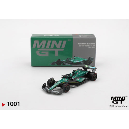MiniGT Aston Martin AMR24 No.18 Lance Stroll 2024 F1 Bahrain GP 1:64 Diecast