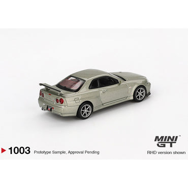 MiniGT Nissan Skyline GT-R (R34) V-Spec II Nür Millenium Jade 1:64 Diecast 1003