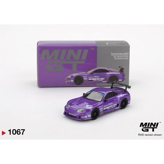 MiniGT Toyota Supra (A80) Top Secret GT-300 Purple 1:64 Diecast Car 1067