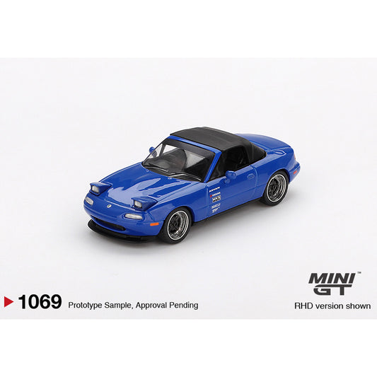MiniGT Mazda Miata MX-5 (NA) Tuned Version Dark Blue 1:64 Diecast Model 1069
