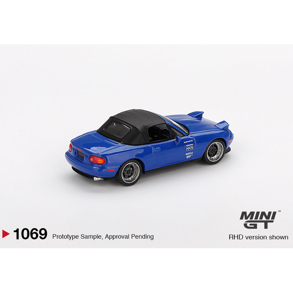 MiniGT Mazda Miata MX-5 (NA) Tuned Version Dark Blue 1:64 Diecast Model 1069