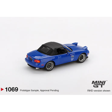MiniGT Mazda Miata MX-5 (NA) Tuned Version Dark Blue 1:64 Diecast Model 1069