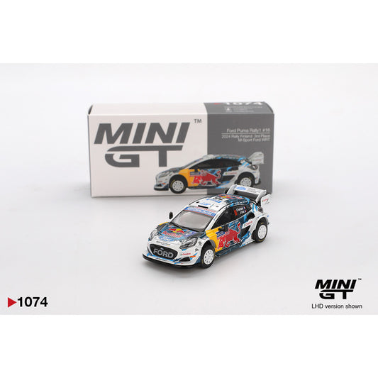 MiniGT Ford Puma Rally1 #16 M-Sport Ford WRT 2024 Finland 3rd 1:64 Car 1074