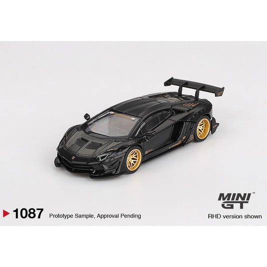 MiniGT LB-Works Lamborghini Aventador Ltd Matte Black 1:64 Diecast Car 1087-R