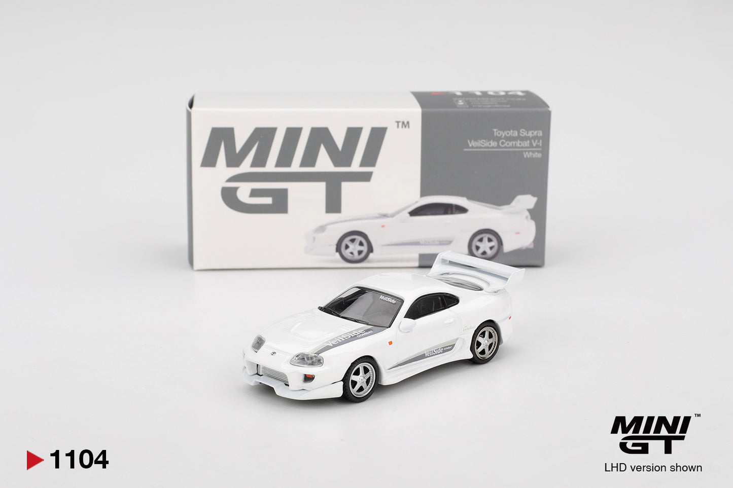 MiniGT Toyota Supra Veilside Combat V-I White (RHD) 1:64 Diecast Car 1104-R