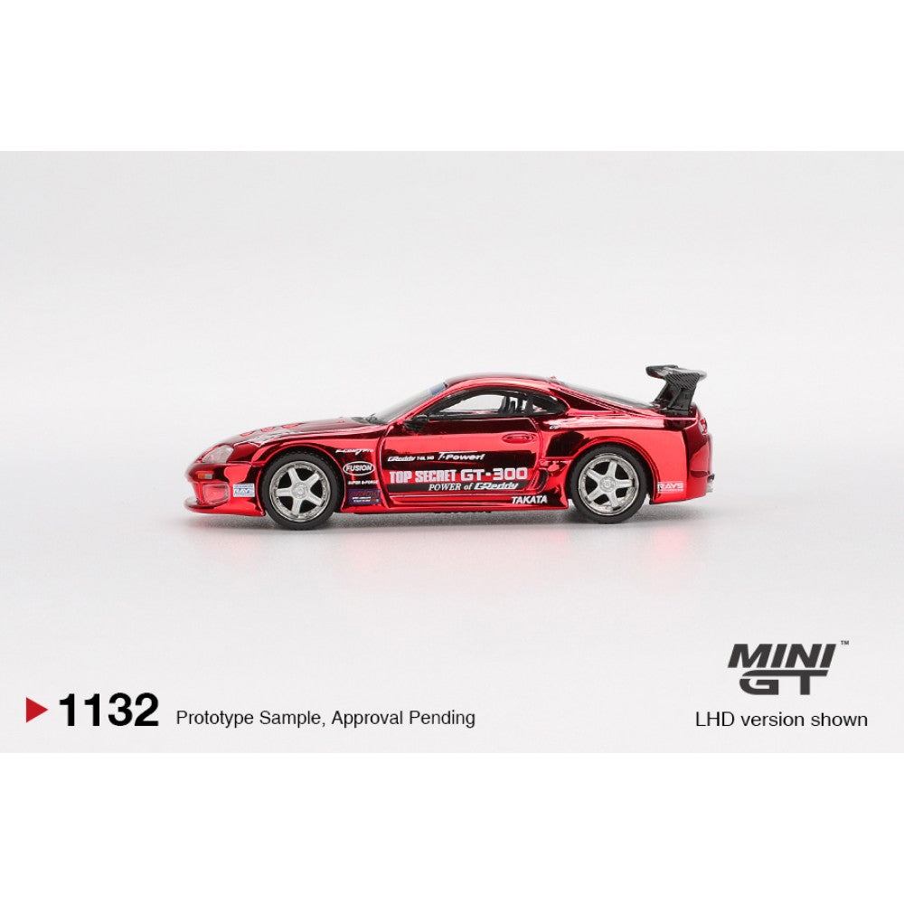 MiniGT Toyota Supre (A80) Top Secret GT-300 Red Chr 1:64 Diecast Car 1132-R