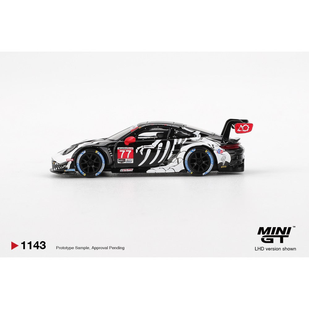 MiniGT Porsche 911 GT3 R No.77 AO Racing 2025 IMSA Petit Le Ma 1:64 Car 1143-L