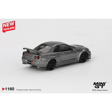 MiniGT Nissan Skyline GT-R Dark Metal Grey (Nismo BNR34 CRS Ve) 1:64 Car 1160-R