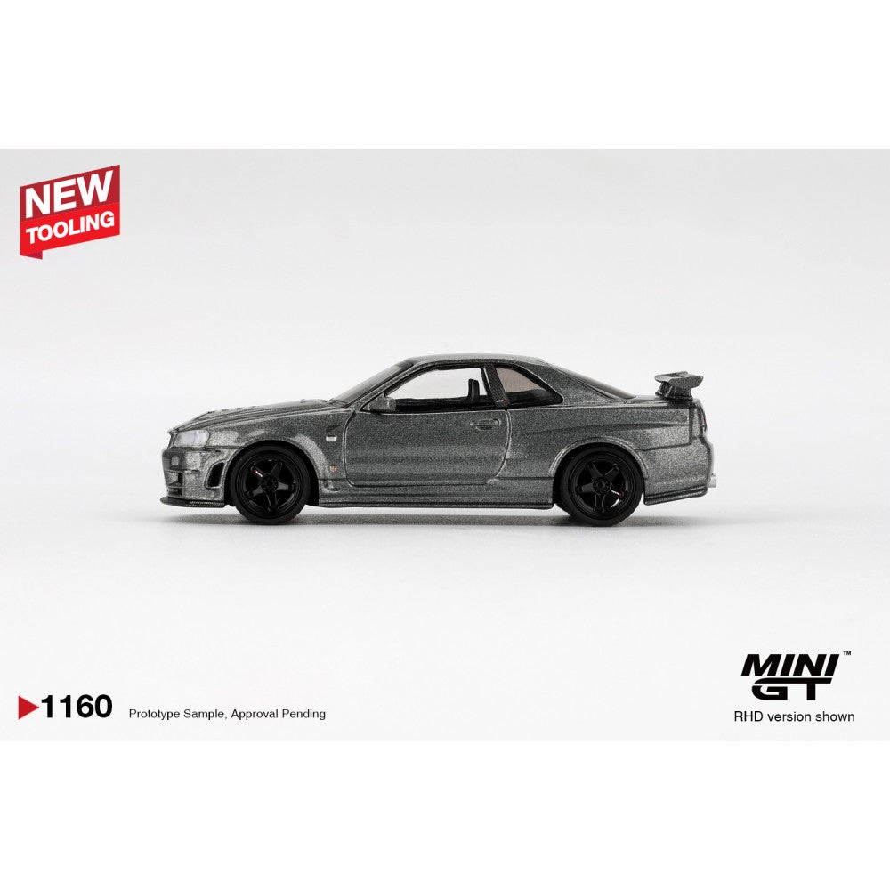 MiniGT Nissan Skyline GT-R Dark Metal Grey (Nismo BNR34 CRS Ve) 1:64 Car 1160-R