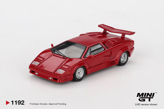 MiniGT Lamborghini Countach 25th Anniversary Red (LHD) 1:64 Diecast Car 1192-L