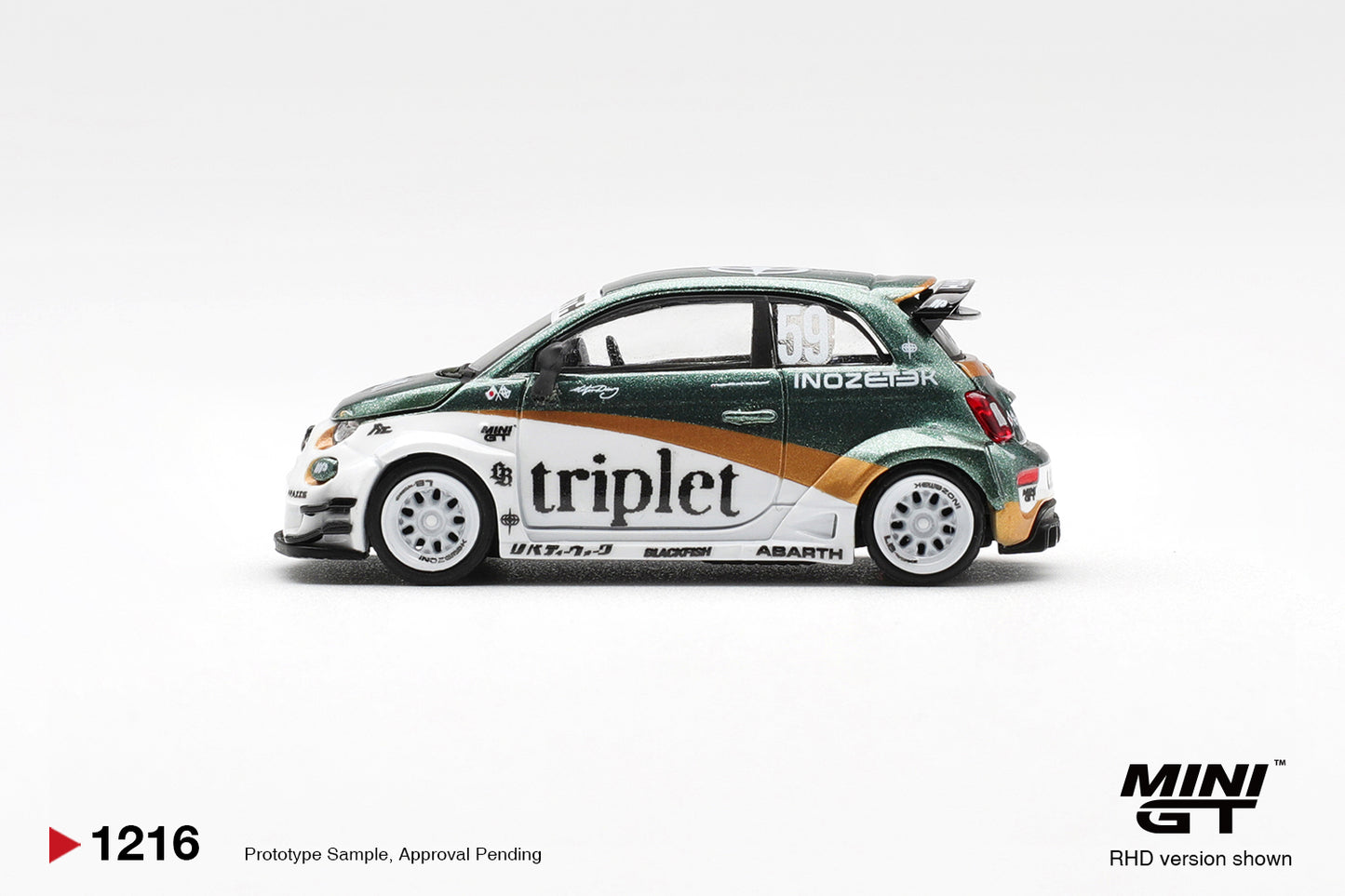 MiniGT Abarth 595 LB-Works TY Edition (RHD) 1:64 Diecast Car 1216-R