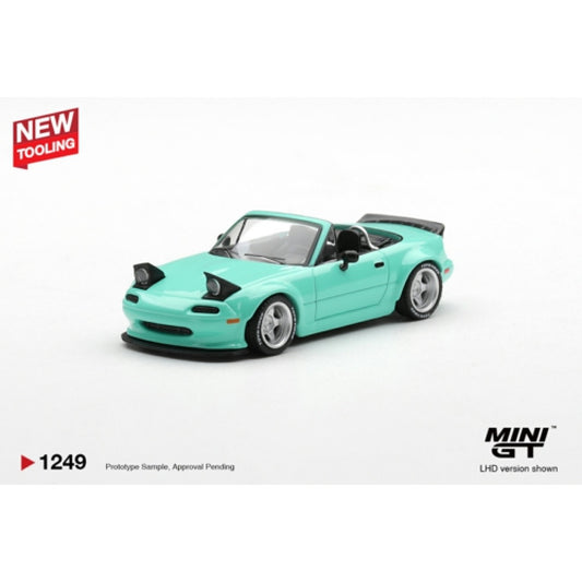 MiniGT Mazda MX-5 (NA) Pandem Mint Green 1:64 Diecast Car 1249-R