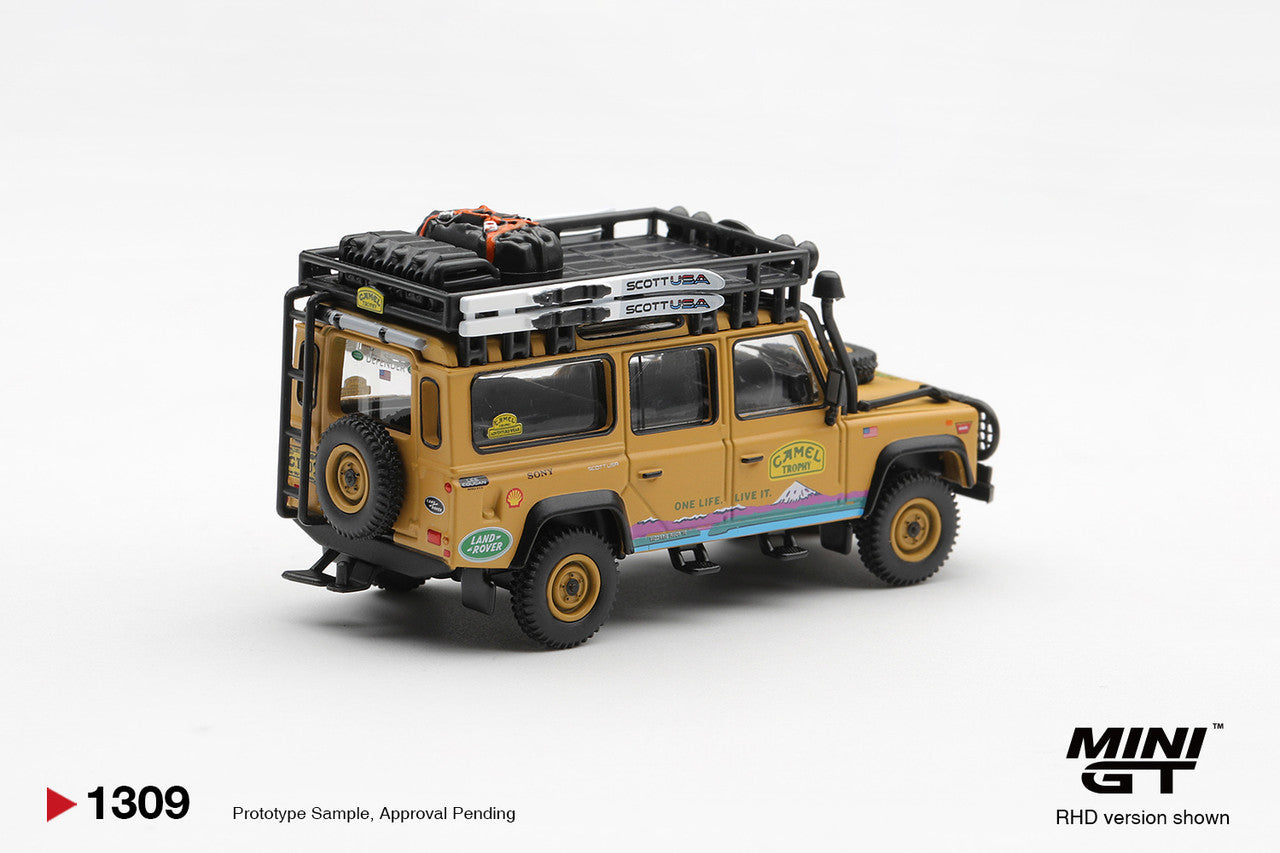 MiniGT Land Rover Defender 110 1998 Camel Tierra 1:64 Diecast Car 1309-R