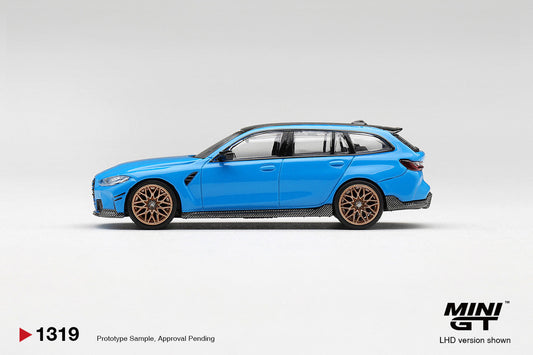MiniGT BMW M3 M Performance Touring Riviera Blue 1:64 Diecast Car 1319-R