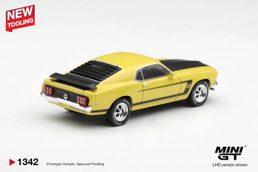 MiniGT Ford Mustang Boss 302 1969 Bright Yellow (LHD) 1:64 Diecast 1342-L