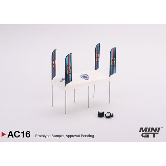 MiniGT Martini Racing Paddock Service Tent Set 1:64 Diorama Display MGTAC16