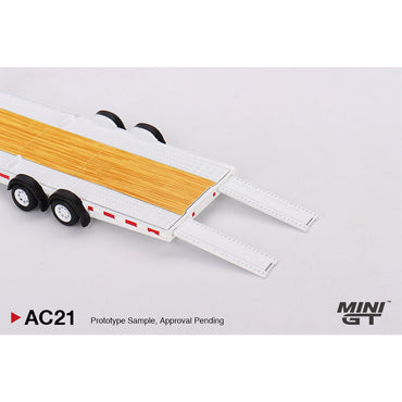 MiniGT Car Hauler Trailer White 1:64 Diecast Model AC21