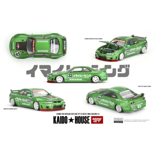 MiniGT Nissan Skyline GT-R (R33) IMAI Racing V1 1:64 Diecast Model KHMG150