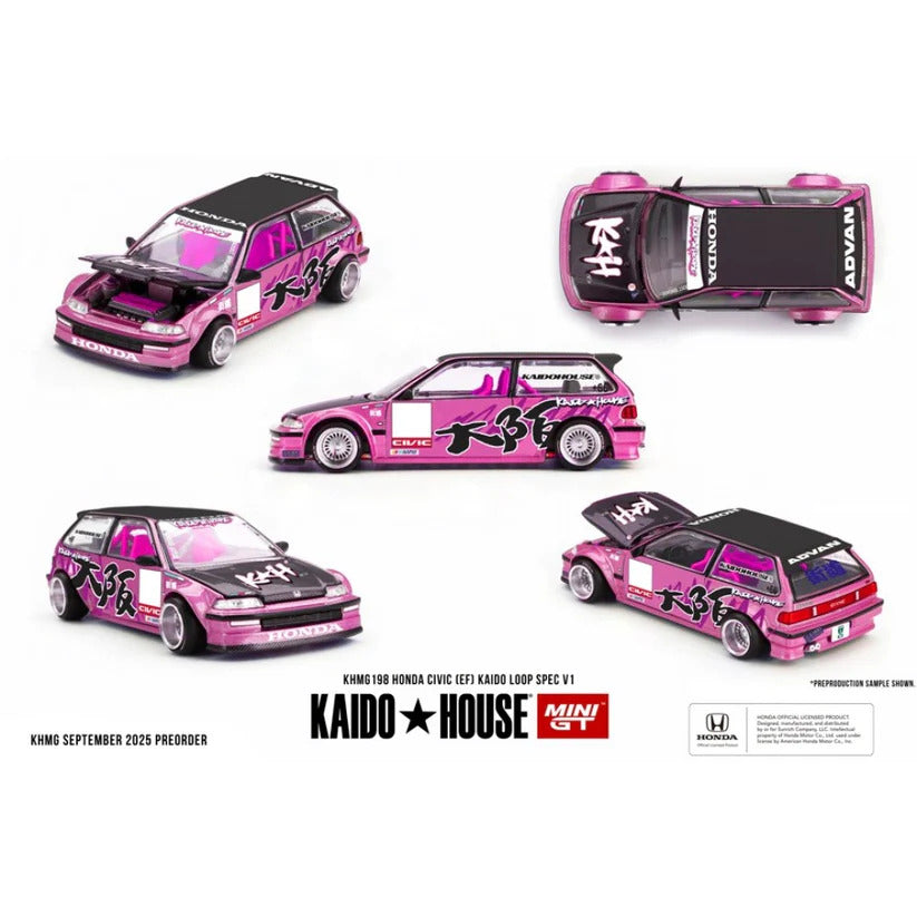 MiniGT Honda Civic (EF) Kaido Loop Spec V1 1:64 Diecast Car KHMG198