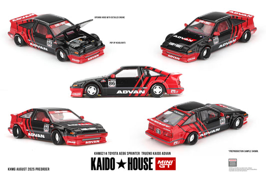 MiniGT Toyota AE86 Sprinter Trueno Kaido Advan 1:64 Diecast Car KHMG214