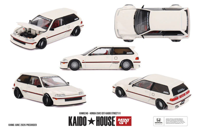 MiniGT Kaido House Honda Civic (EF) Kaido Street V1 1:64 Diecast Car KHMG246