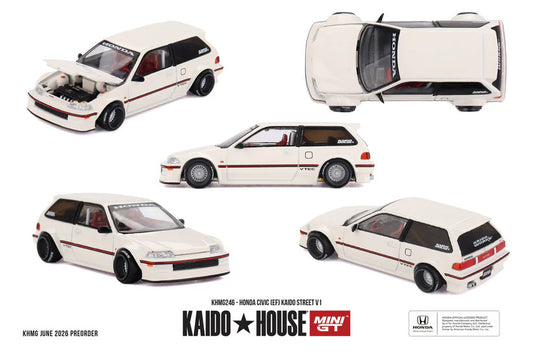 MiniGT Kaido House Honda Civic (EF) Kaido Street V1 1:64 Diecast Car KHMG246