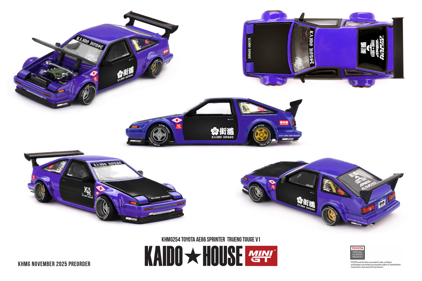 MiniGT Toyota AE86 Sprinter Trueno Touge V1 1:64 Diecast Car KHMG254