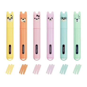 Legami Mini Pastel Highlighters Set of 6 - Teddy's Style