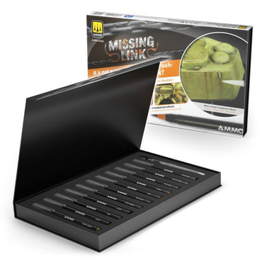 Ammo by MIG 0400 Missing Link Tanks Set Watercolor Brush Tip Marker Set 12pcs