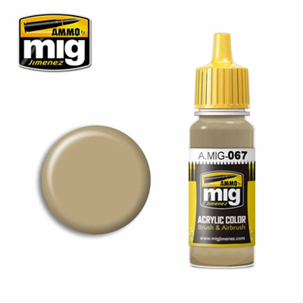 Ammo by MIG Light Sand Grey Acrylic waterbased colour 17ml A.MIG-067