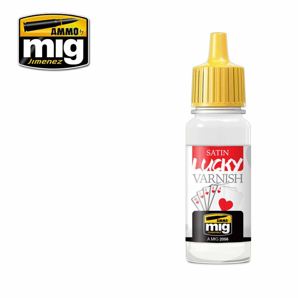 Ammo by MIG Satin Lucky Varnish (17ml) Acrylic Professional Varnish 17ml A.MIG-2056