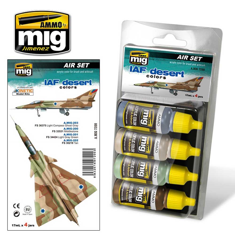 Ammo by Mig Iaf Desert Colours Set For Model Kits Mig 7200
