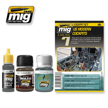 Ammo by Mig Us Modern Cockpits Weathering Set For Model Kits Mig 7436