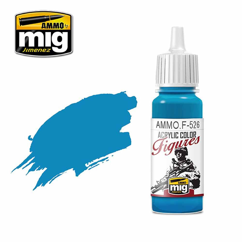 Ammo by MIG Cyan Acrylic Paints for Miniatures 17ml A.MIG-F526